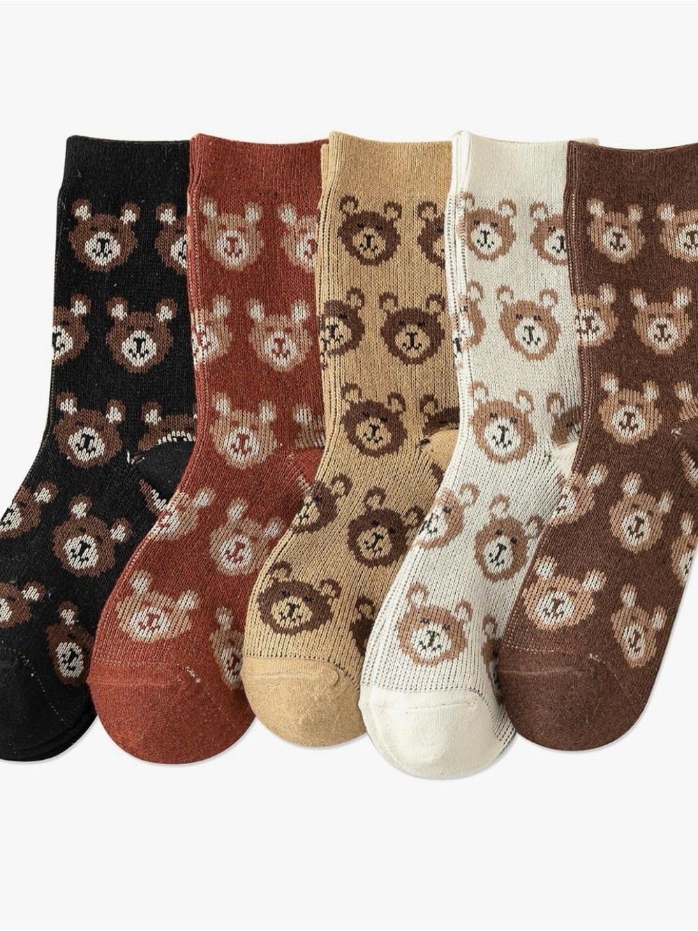 NEW 5Pairs Womens Pretty Vintage Wool Socks Unique Print Design